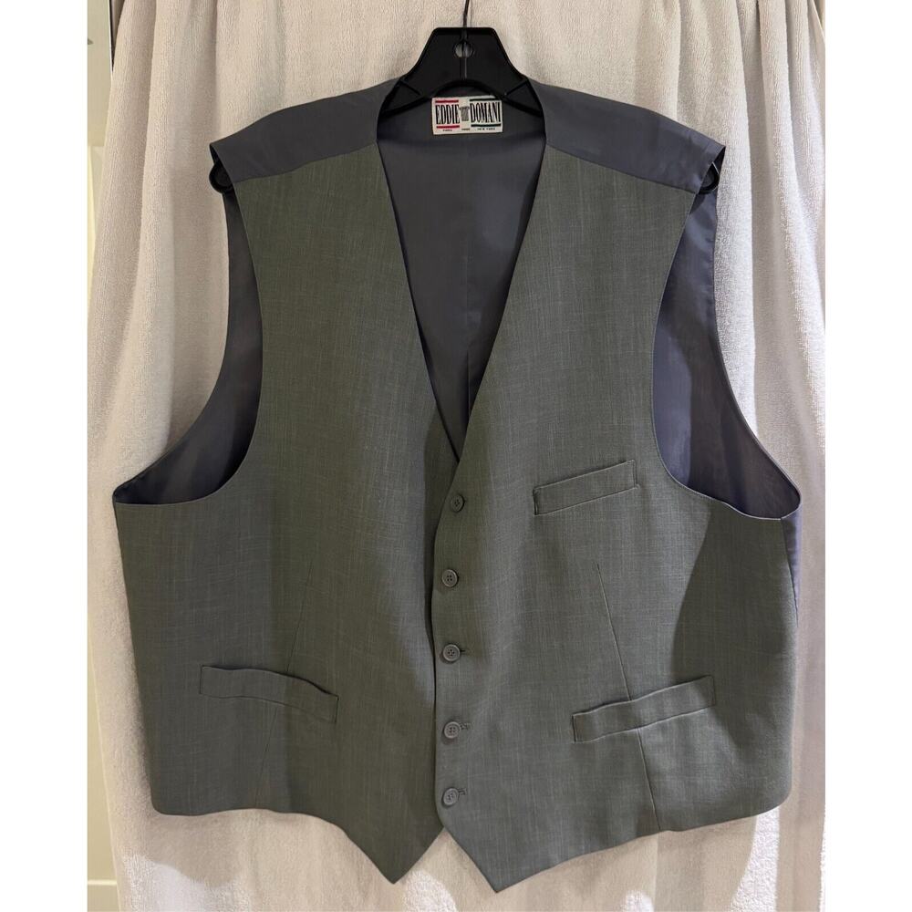 Eddie Domani Men's Vest Light Gray 52 Reg Lined NWD